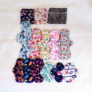 11 Pack - Reusable Menstrual Pads - Absorbent Bamboo Charcoal